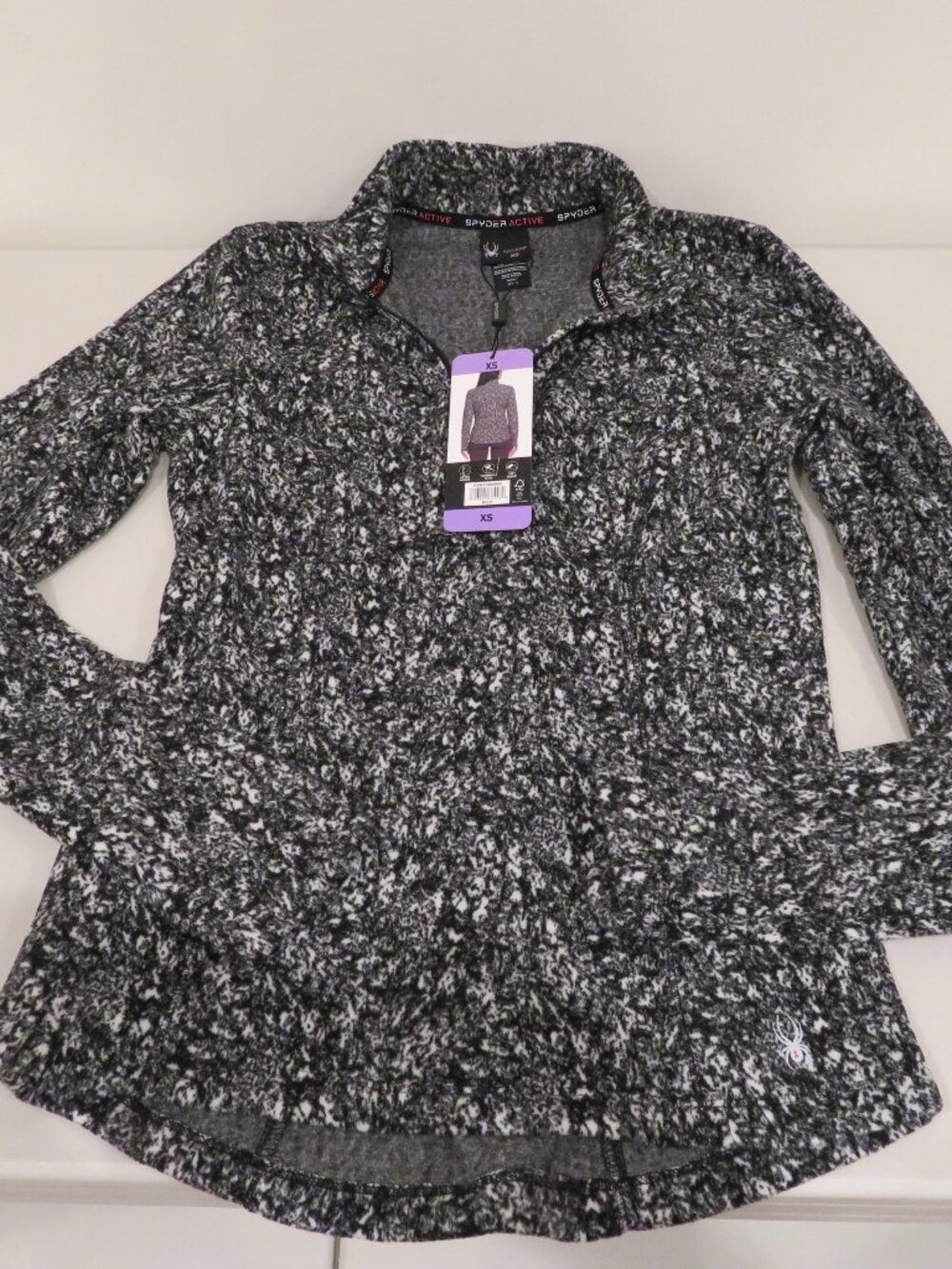 Spyder Active XS Quarter Zip Pullover Thumbholes NWT